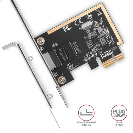 AXAGON PCEE-GRF PCIE GIGABIT ETHERNET (Gigabit Ethernet PCI-Express hálózati kártya a Realtek chipkészlettel)
