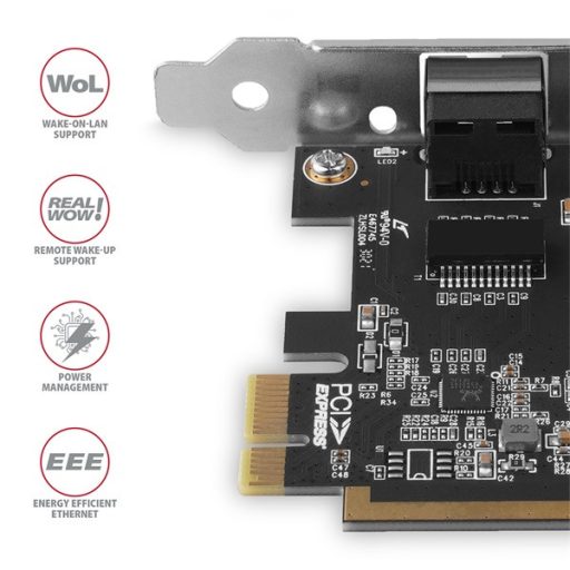 AXAGON PCEE-GRF PCIE GIGABIT ETHERNET (Gigabit Ethernet PCI-Express hálózati kártya a Realtek chipkészlettel)