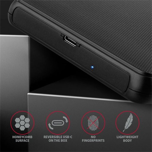 AXAGON EE25-SLC USB-C csavar nélküli külső ház HDD/SSD, fekete