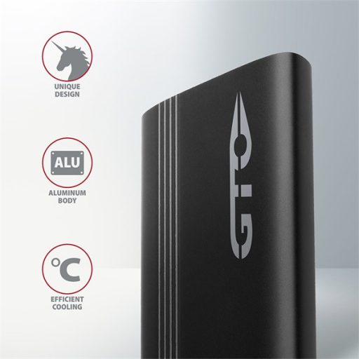 AXAGON EEM2-GTO Thin Oval SuperSpeed+ USB-C - NVMe M. 2 külső ház, fekete