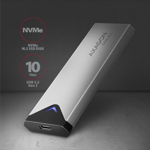 AXAGON EEM2-UG2 USB Type C-3.2 Gen2-M. 2 NVMe fém M. 2 SSD külső ház