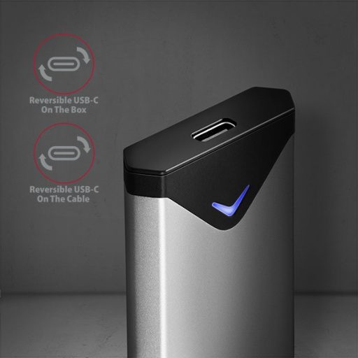 AXAGON EEM2-UG2 USB Type C-3.2 Gen2-M. 2 NVMe fém M. 2 SSD külső ház