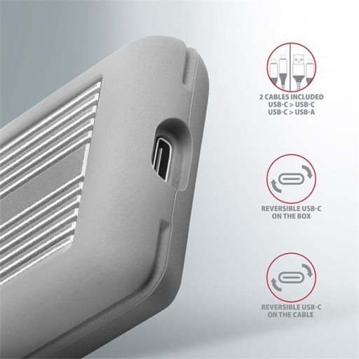 AXAGON EEM2-XR USB-C 3.2 Gen2 - M. 2 NVMe SSD Shockproof külső ház