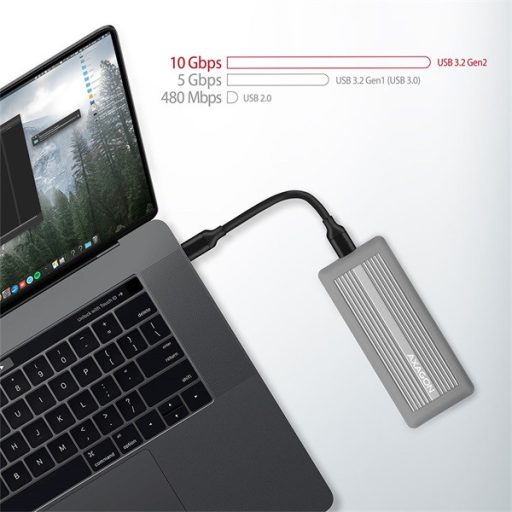 AXAGON EEM2-XR USB-C 3.2 Gen2 - M. 2 NVMe SSD Shockproof külső ház