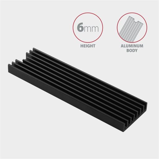 AXAGON CLR-M2L6 alumínium passzív hűtő M. 2 SSD-hez