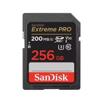   SANDISK 121597, SDXC EXTREME PRO KÁRTYA 256GB, 200/140 MB/s , UHS-I, Class 10, U3, V30