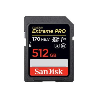   SANDISK 121598, SDXC EXTREME PRO KÁRTYA 512GB, 200/140 MB/s , UHS-I, Class 10, U3, V30