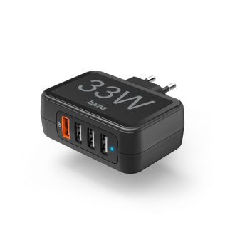   HAMA 201629, HÁLÓZATI TÖLTŐ, 1xQC3.0, 3xUSB, PD/QC, 4 PORT, 33W