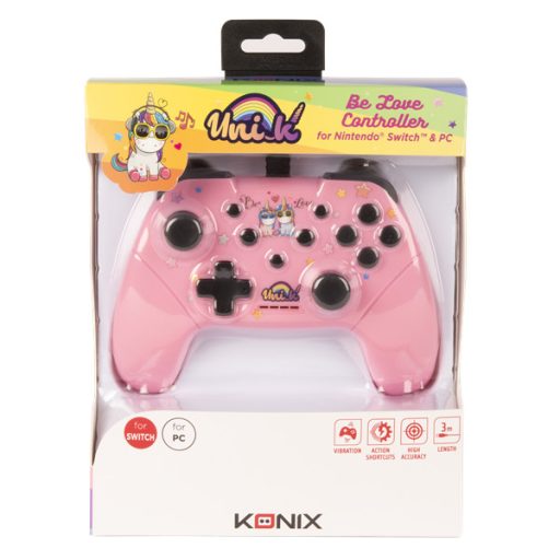 KONIX - UNIK "Be Love" Nintendo Switch/PC Vezetékes kontroller, Színes
