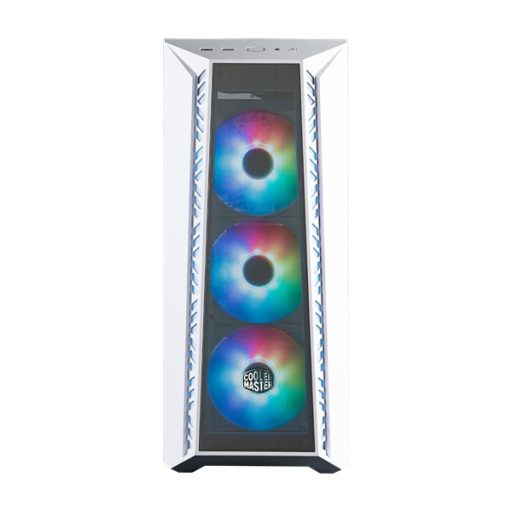 COOLER MASTER Ház Midi ATX MasterBox 520 + 3db Ventilátor + HUB,Tápegység nélkül, Üvegfalú, fehér