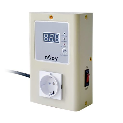 NJOY Relé Royer 16A, Digital display, Időkésleltetési funkció 1xSchuko, 195V-250V