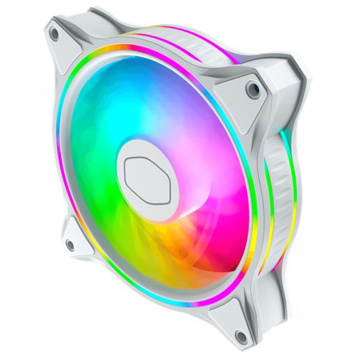 COOLER MASTER Rendszerhűtő Ventilátor MASTERFAN MF120 HALO WHITE EDITION, Gen2 RGB, fehér