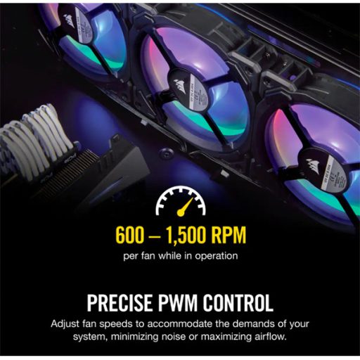 CORSAIR Rendszerhűtő Ventilátor, LL120 RGB LED, 12cm, fekete