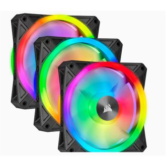  CORSAIR Rendszerhűtő Ventilátor, iCUE QL120 RGB + Lighting Node CORE Kontroller, 12cm, fekete, 3db/csomag