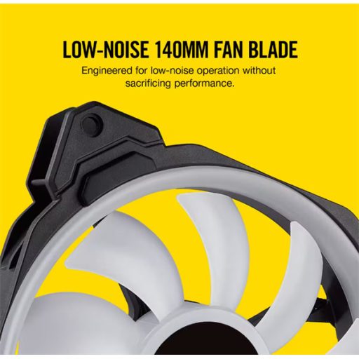 CORSAIR Rendszerhűtő Ventilátor, LL140 RGB, 14cm, fekete