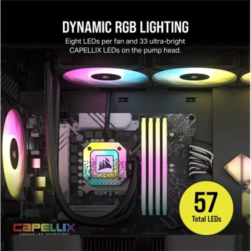 CORSAIR CPU hűtő iCUE H150i ELITE CAPELLIX XT (vízhűtés), 3 Ventilátoros, LGA1700 támogatással, fekete
