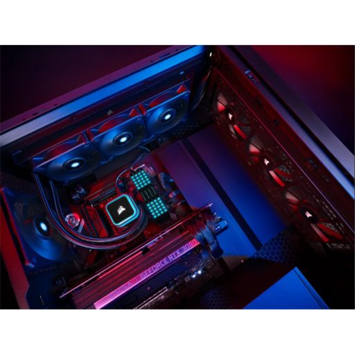 CORSAIR CPU hűtő iCUE H100i RGB ELITE (vízhűtés), 2 Ventilátoros, LGA1700 támogatással, fekete