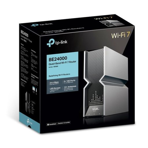 TP-LINK Wireless Router Quad-Band BE24000 1xWAN/LAN(10Gbps) + 4xLAN(2.5Gbps) + 1xLAN(1Gbps) + 2xUSB, Archer BE900
