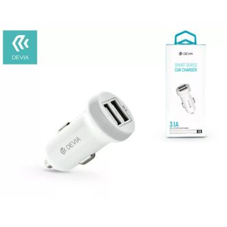   DEVIA SMART DUAL USB SZIVARGYÚJTÓS TÖLTŐ ADAPTER - SMART SERIES CAR CHARGER - 5V/3,1A - WHITE
