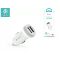 DEVIA SMART DUAL USB SZIVARGYÚJTÓS TÖLTŐ ADAPTER - SMART SERIES CAR CHARGER - 5V/3,1A - WHITE