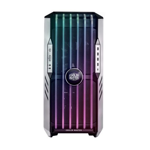 COOLER MASTER Ház ATX HAF 700 EVO + 5db Ventilátor + VGA tartó és Riser kábel, Tápegység nélkül, Üvegfalú, fekete