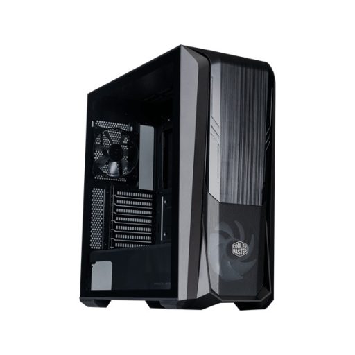 COOLER MASTER Ház, MASTERBOX 500, 2db Ventilátorral, Tápegység nélkül, Edzett üveg, fekete