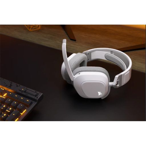 CORSAIR Vezeték Nélküli Headset, HS80 MAX RGB WIRELESS Gaming, Dolby Atmos hangzás, fehér