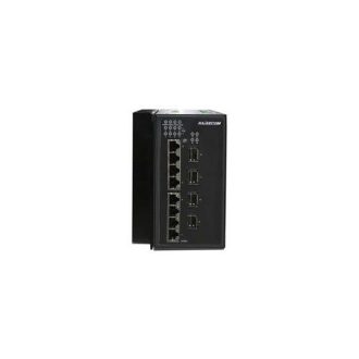   RAISECOM L2 DIN sínes menedzselhető ipari switch, 4xGE SFP + 8xGE RJ45 PoE (30W/240W), 2xDC