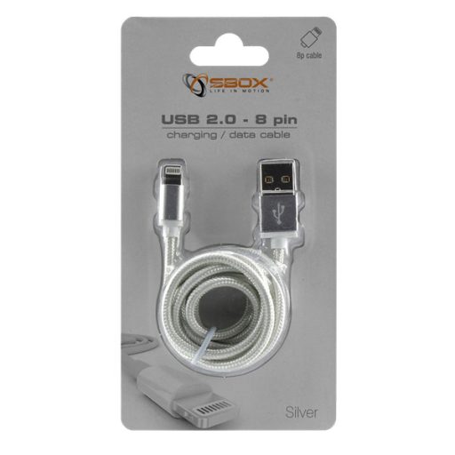 SBOX Kábel, CABLE USB A Male -> 8-pin iPh Male 1.5 m Silver - Blister