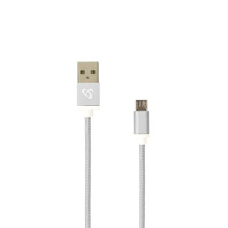   SBOX Kábel, CABLE USB A Male -> MICRO USB Male 1.5 m White