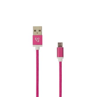   SBOX Kábel, CABLE USB A Male -> MICRO USB Male 1.5 m Pink