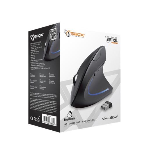 SBOX Egér VM-065, WIRELESS MOUSE VM-065W Vertical