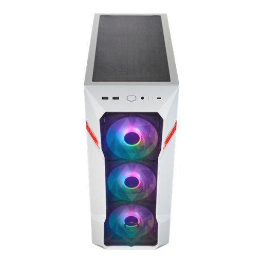 COOLER MASTER Ház Midi ATX MasterBox TD500 MESH V2 RYU, 4db ARGB Ventilátorral, Tápegység nélkül, Edzett Üveg, fehér