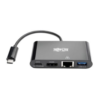   TRIPP LITE USB-C adapter, multiport, 4K HDMI, USB-A Port, GbE, 60W PD töltés, HDCP, Black