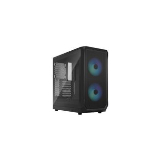   FRACTAL DESIGN Ház Midi ATX Focus 2 RGB Tápegység nélkül, Fekete Üvegfalú