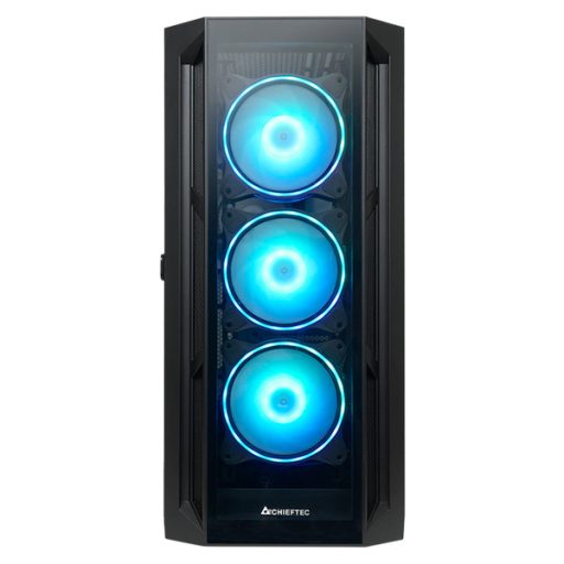 CHIEFTEC Ház Gaming Apex, ATX, 4x120mm RGB ventilátor, RGB vezérlő, Tápegység nélkül, Edzett Üveg, Fekete