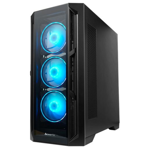 CHIEFTEC Ház Gaming Apex, ATX, 4x120mm RGB ventilátor, RGB vezérlő, Tápegység nélkül, Edzett Üveg, Fekete