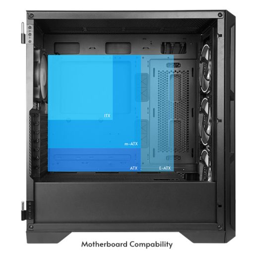 CHIEFTEC Ház Gaming Apex, ATX, 4x120mm RGB ventilátor, RGB vezérlő, Tápegység nélkül, Edzett Üveg, Fekete