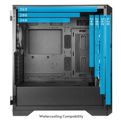 CHIEFTEC Ház Gaming Apex, ATX, 4x120mm RGB ventilátor, RGB vezérlő, Tápegység nélkül, Edzett Üveg, Fekete