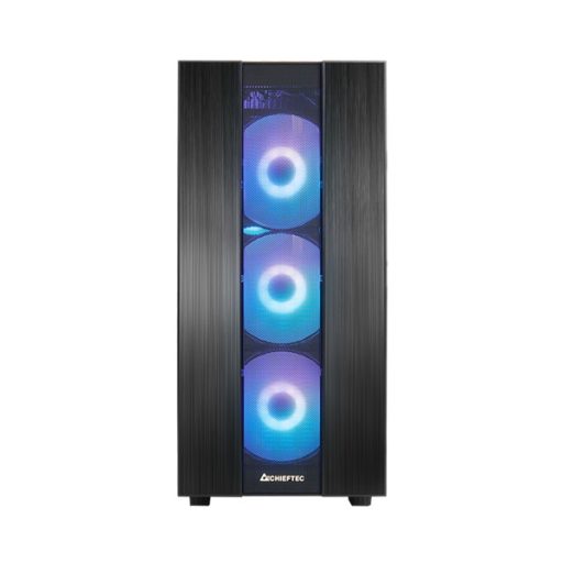CHIEFTEC Ház Gaming Hunter 2, ATX, 4x120mm RGB ventilátor, RGB vezérlő, Tápegység nélkül, Edzett Üveg, Fekete