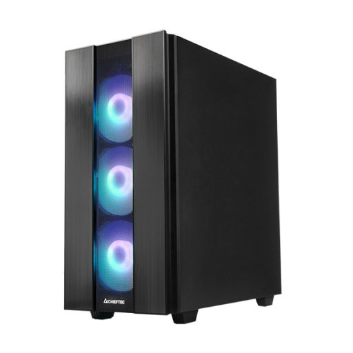 CHIEFTEC Ház Gaming Hunter 2, ATX, 4x120mm RGB ventilátor, RGB vezérlő, Tápegység nélkül, Edzett Üveg, Fekete