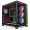 NJOY Ház Midi ATX AURA Tápegység nélkül, USB2.0+3.0, Fekete RGB
