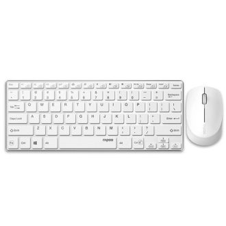   RAPOO 192501, MULTIMODE "9000M" BLUETOOTH + 2,4GHZ BILLENTYŰZET + EGÉR SZETT, FEHÉR