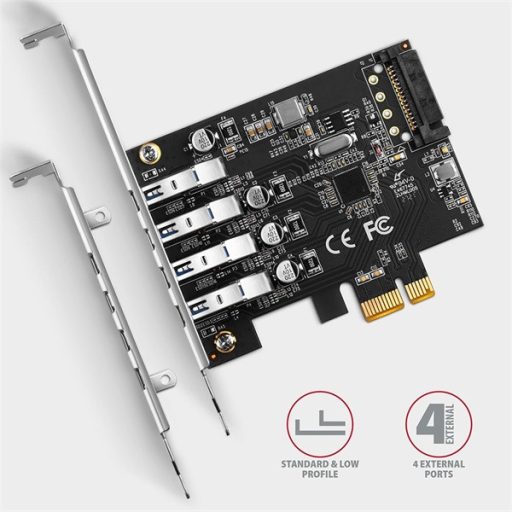 AXAGON PCEU-43RS PCIe Controller 4x SuperSpeed USB bővítő kártya