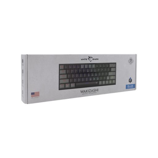 WHITE SHARK WAKIZASHI-B-G/BL-US, GK-002112-B-G/BL-US fekete/szürke mechanikus gamer billentyűzet, angol