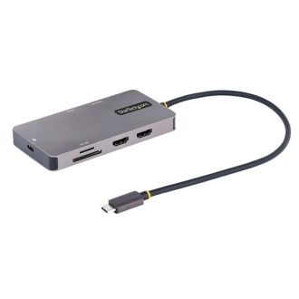   STARTECH USB-C Multiport Adapter, 2xHDMI, 2xUSB 3.2, 1xSD, 1xLAN, 1xMicroSD, 1xUSB-C, 30cm kábel