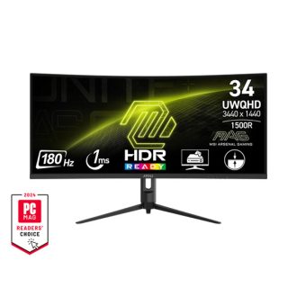   MSI Monitor GAMING MAG 342CQR E2 Ívelt 34" UWQHD, 3440x1440, 180Hz VA 21:9, 3000:1 CR, 300cd/m2, 1 ms, HDMI, DP, Black