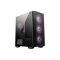 MSI Ház Micro ATX FORGE M100A, 4xA-RGB ventilátor, Tápegység nélkül, üvegfalú, fekete