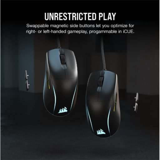 CORSAIR Vezetékes Egér Gaming, M75 RGB, Ultra-könnyű, RGB Világítás, 26000dpi, fekete
