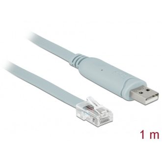   DELOCK Átalakító USB 2.0 Type-A male > 1x Soros RS-232 RJ45 male 1m szürke